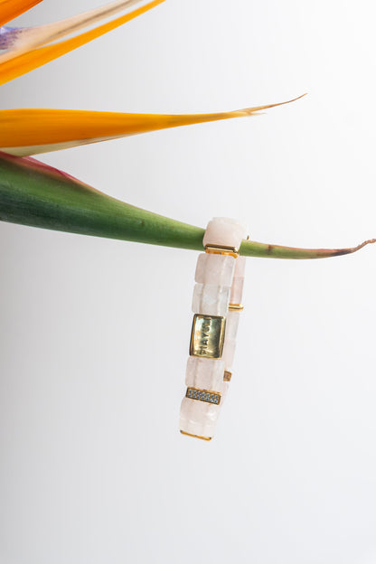 Pembe Kuvars Doğal Taş | Sevgi Bilekliği